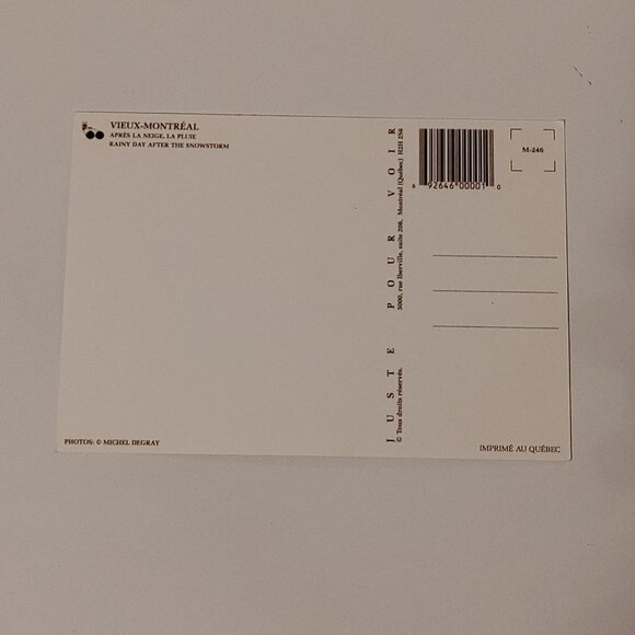 BEAUTIFUL MONTREAL City Postcard Michael Degray Rainy Day After The Snowstorm - Picture 2 of 3